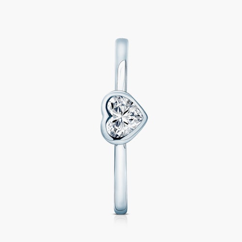 Pierścionek zaręczynowy Pure: białe złoto, diament w szlifie serce